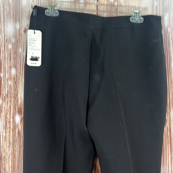 Nwt Akris Mona Black Wool Side Zip Flat Front Pants Trousers 8 - Picture 4 of 5